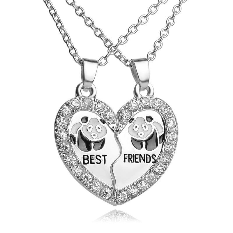 Love Couple Pendant  Rainbow Broken Heart BFF Friendship Necklace Perfect Gift For Friends Cool Jewelry Style