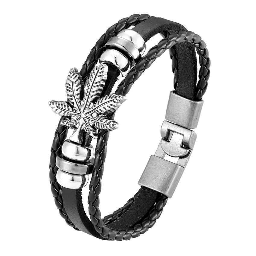 Trendy Modern Jewelry Leather Bracelet Men Braided Multilayer Anchor Bracelets Ladies Rope Chain for Male Jewelry Classic Style