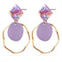 New Korean Heart Statement Drop Earrings  For Women In Fashion Vintage Geometric Acrylic Dangle Hanging Earring Jewelry Style