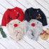 Baby Christmas Rompers Reindeer Knitted  Jumpsuits Toddler Children Warm Wool Clothes 0-2Y For Boys and Girls Christmas Eve Costume