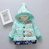 Luxury Printed Elegant Flower Design Baby Girl Hooded Coats Jackets Outerwear For Baby Girls In Elegant Design