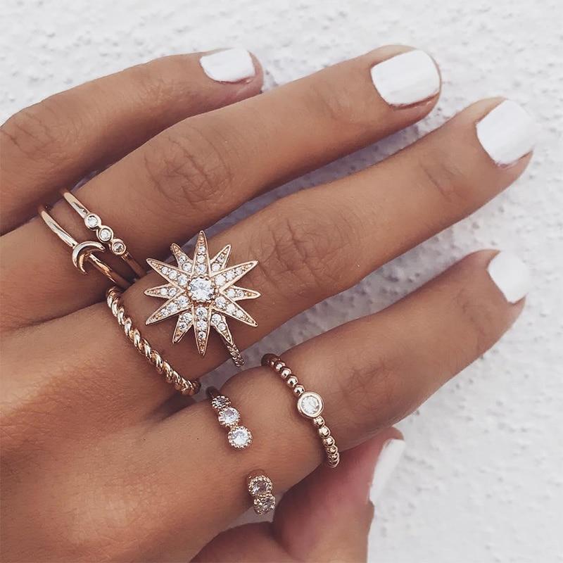 Elegant Women Fashion  Mary Geometric Amazing Flowers Leaf Premium Gold Finger Rings Boho Charm Luxury Jewelry Accessories Mother's Day Gifts