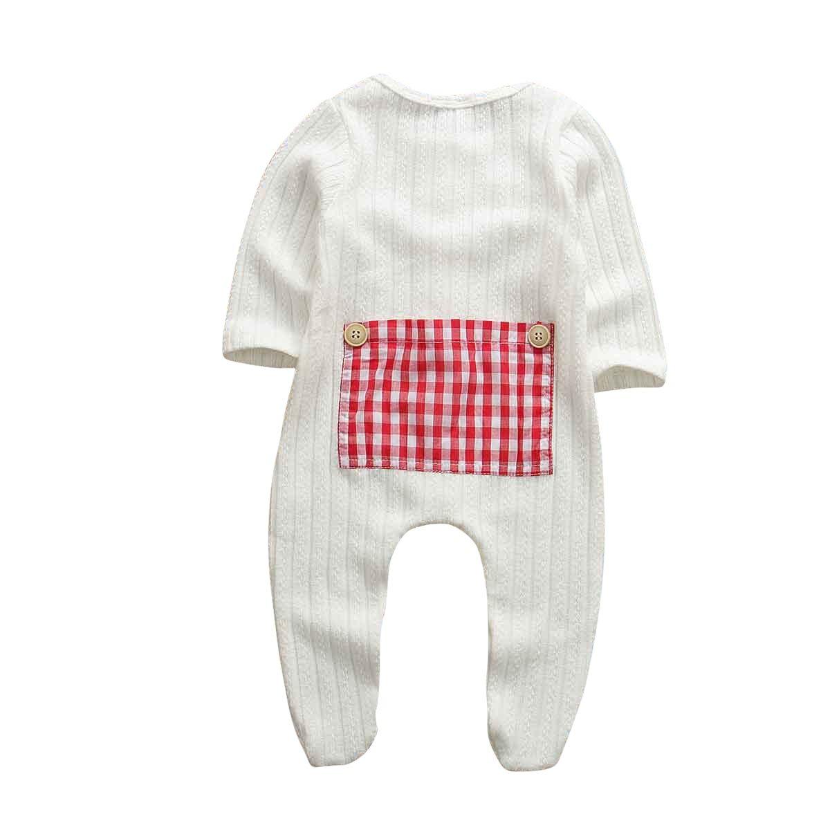 Newborn Baby Boy Girl Long Sleeve  Cotton Romper Jumpsuit Playsuit One Pieces Baby Clothes 0-9M In Famous Holidays Pajamas Style