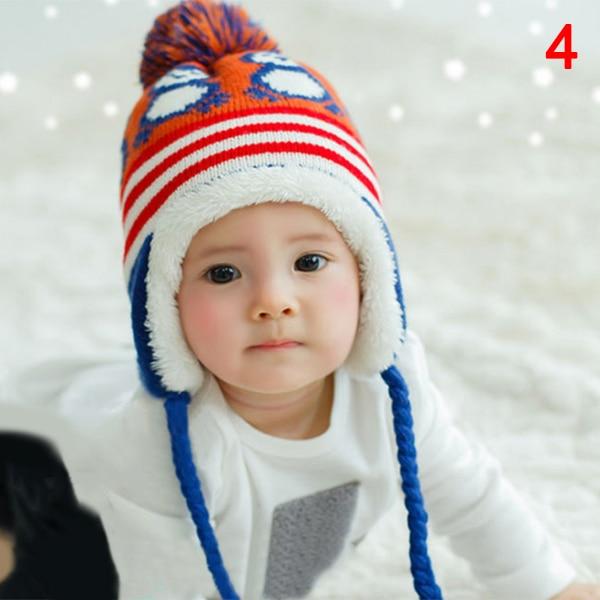 Modern New Baby Boys and Girls Winter Warm Knitted Crochet Ear flap Beanie Wool Cute Penguin Cap For Kids