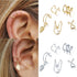 Luxury Gold Leaves Non-Piercing Ear Clips Fake Cartilage Earring  For Women and Men