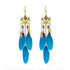 Handmade Modern Elegant Golden Silver Color Ethnic Acrylic Luxury Rainbow Beads Feather Drop Earrings for Women Boho Jewlery