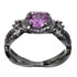 Luxury Black  Plated Natural Crystal Birthstone Women Rings For Party Wear In Retro Antic Design Ring For Men and Women