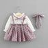 Modern New Baby Girl Dress Cotton Print Bow Princess Dress With Baby Headbands 2pcs Clothes Set With Bow