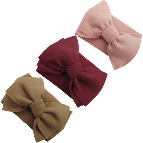 Modern Luxury Elegant Baby Girls Headband Turban Photography Props Baby Hair Accessories Bow 3 Pcs Set For Girls Baby