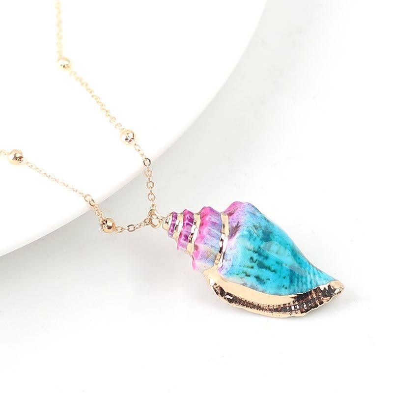 Boho Conch Shell Necklace Shell Gold Shell Chain Necklace Women Seashell Choker Necklace Pendants Jewelry Bohemian Female