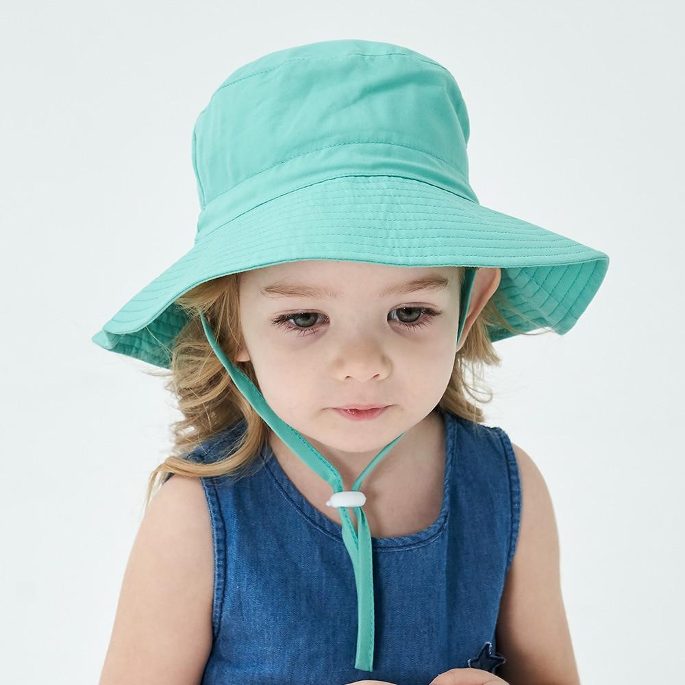 Modern Baby Hat for Girls & Boys Kids Bucket Hat Travel Beach Hat Baby Cap Sun Hats with Windproof Rope