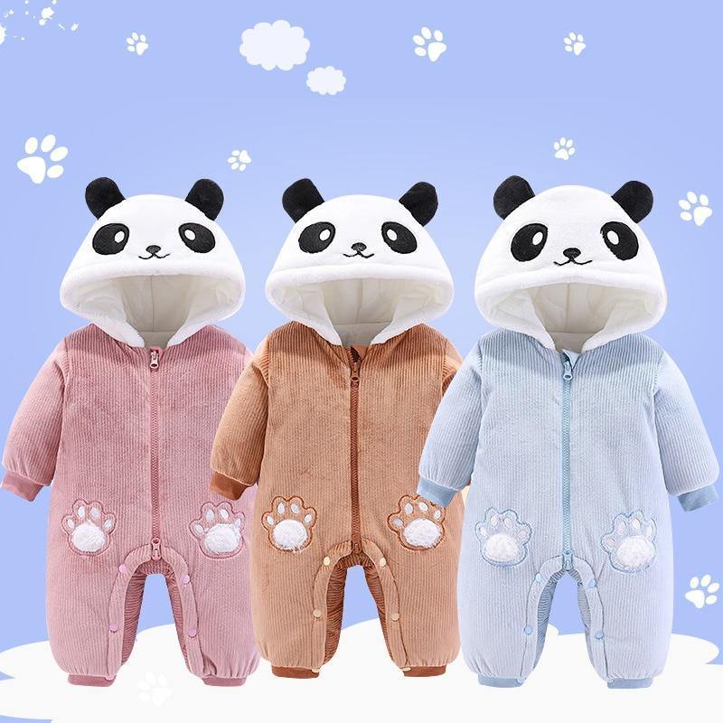 Elegant Baby Clothes Rompers Jumpsuits Newborn Cartoon Little Bee Rabbit Ears Zipper Clothes Cotton Jackets For Kids