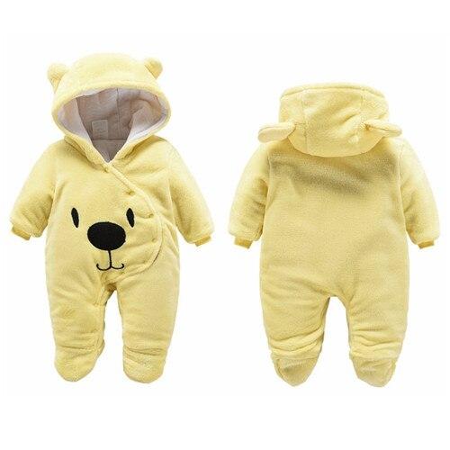 Newborn Winter Hoodie Baby Rompers Outwear Infant Baby Jumpsuit 3M -12M For Girls and Boys Winter Romper