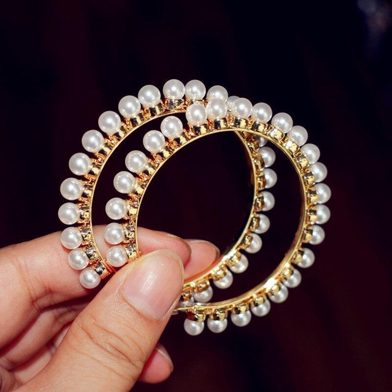 Modern Fashion Trendy Stunning Glass Rhinestone Gems Luxury Hoop Earrings For Women Elegant Jewelry Fashion Earrings