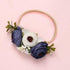 Modern Fashion Floral Headband Newborn Baby Elastic Hairbands Pearl Fresh Style Bow Knot For Girls