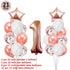 Birthday Balloons Foil Number Ballon Banner Party Decorations  Rose Gold