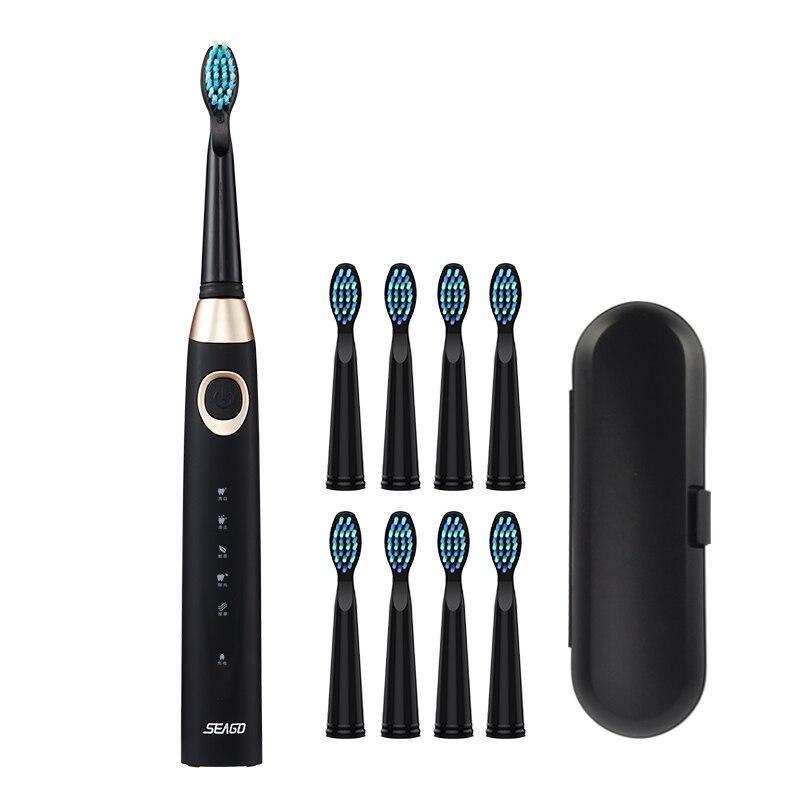 Sonic Electric Toothbrush For Adults And Kids Brush Heads Travel Case Included and Folding Cup 5 Modes USB Rechargeable Bulid in 2 Mins Timer 40000 VPM M10 Smart Ultrasonic Teethbrush Travel Case Oral Care Brush 8 Teeth Heads