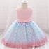 Newborn Baby Girls Clothes Christmas  Princess Dress Lace Colorful Sequins Girls Wedding Party Ball Gown