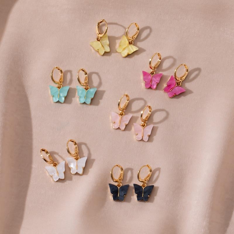 Luxury Ellegant Small Women Cute Butterfly Earrings for Women In Street Style Drop Earrings in Several Colors