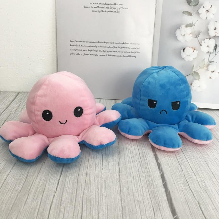 Reversible Flip Octopus Plush Stuffed Toy Soft Animal Home Accessories Cute Animal Doll Children Gifts Baby Plush Toy For Kids