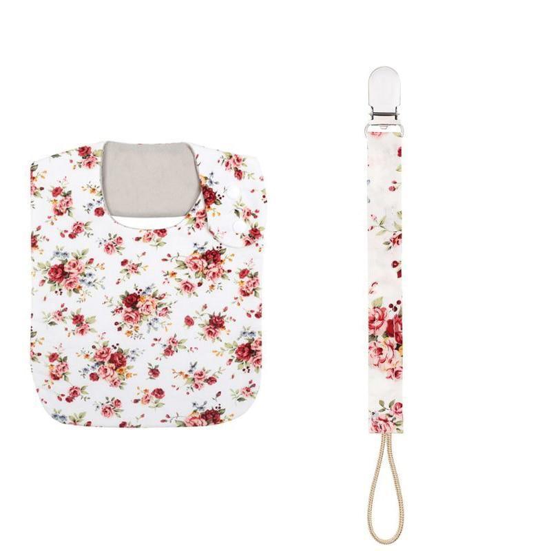 Floral Vintage Newborn Double Side Bibs Boys Girls Waterproof Linen Cotton Saliva Towel