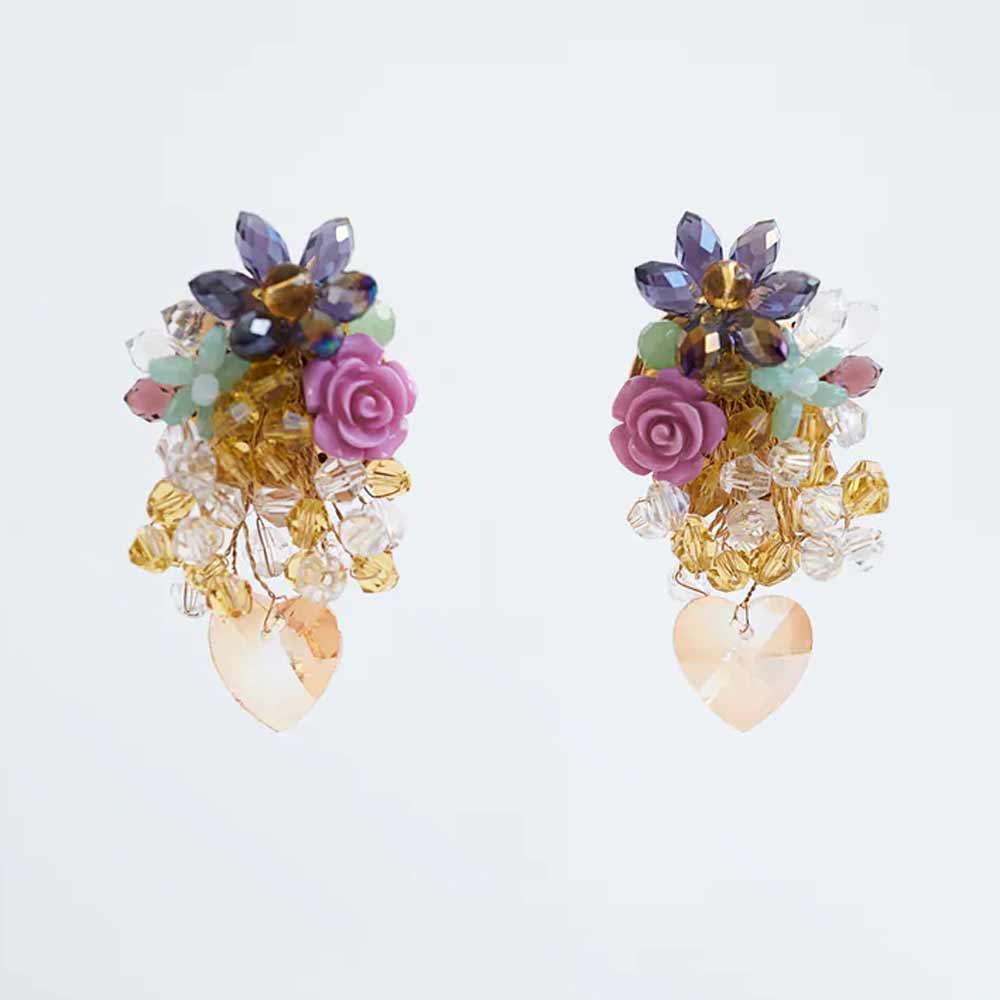 New Modern Irregularity Resin Flower Drop Earrings Stylish Wedding Jewelry For Women Handmade Elegant Earring