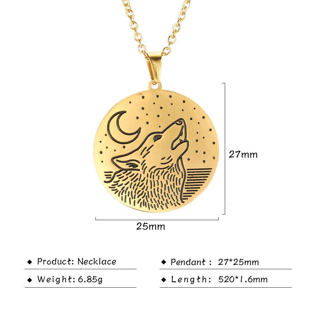 Amazing Wolf Animal Necklace 316L Stainless Steel Forest Animals Luxury For Men Elegant Necklace Hollow Cut Out Pendant Jewelry Gift For Women