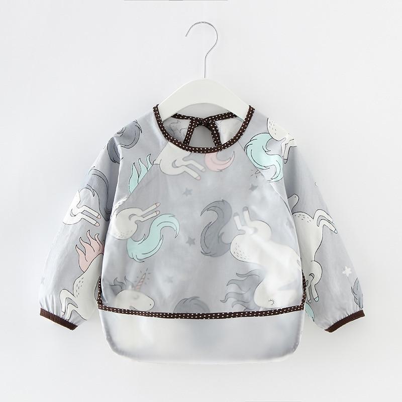 Modern Luxury NEW Baby Cute Cartoon Waterproof Long Sleeve Apron Baby  Feeding Bib for Children Baby and Kids