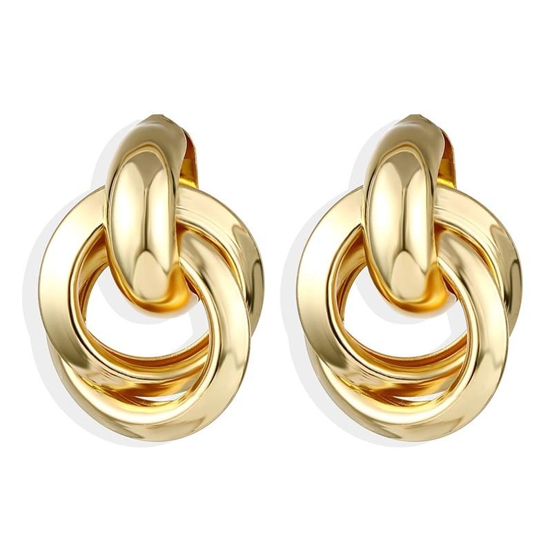 New Big Circle Round Hoop Earrings for Women's Fashion Statement Golden Punk Charm Earrings Party Jewelry