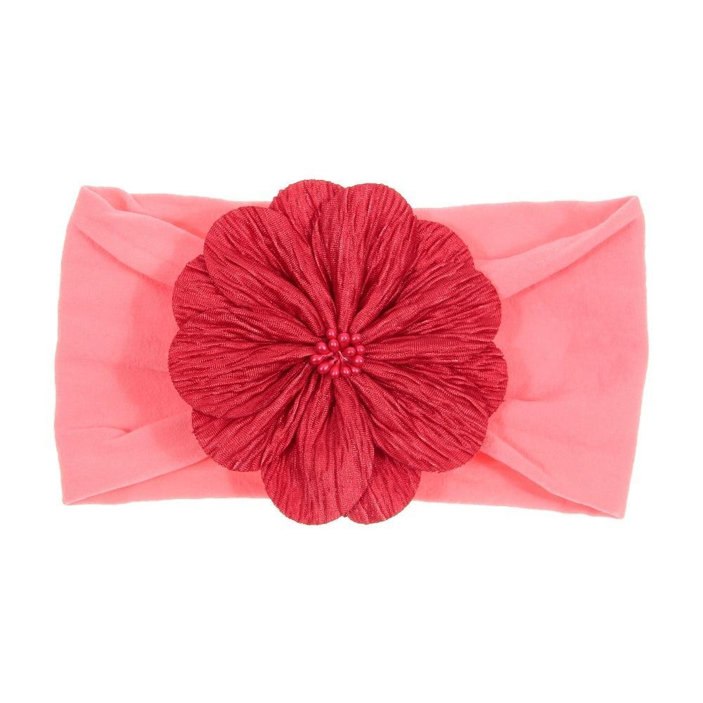 Cute 1PCS Baby Girls Lotus Flower Nylon Headband Knot Elastic Newborn Toddler Headwraps Kids Hair Accessories Gifts