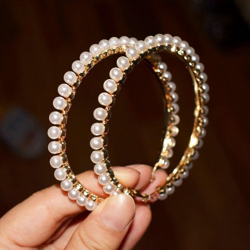 Modern Fashion Trendy Stunning Glass Rhinestone Gems Luxury Hoop Earrings For Women Elegant Jewelry Fashion Earrings