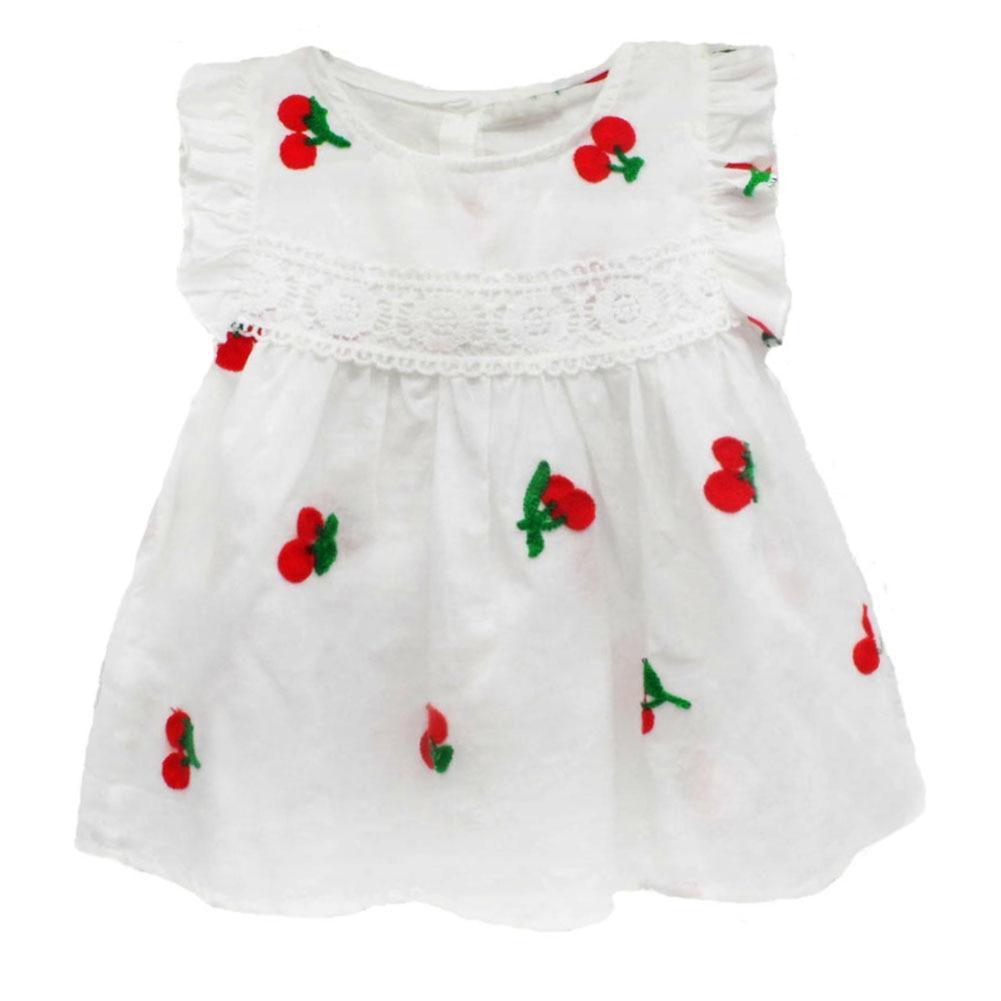 Summer Baby Frill Sleeve Newborn Infant Dresses Cotton Pineapple Sleeveless Toddler Dresses For Girls