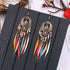 Handmade Modern Elegant Golden Silver Color Ethnic Acrylic Luxury Rainbow Beads Feather Drop Earrings for Women Boho Jewlery