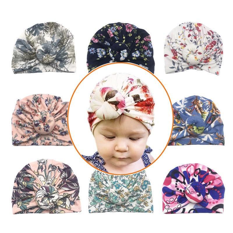 Infant Baby Headbands Solid Cotton Knot Turban Headband For Girls  Beanie Hat Headwear For Girls