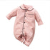 Newborn Baby Girl Boy Rompers Cotton Autumn Spring Infant Toddler Jumpsuit With Collar Pocket In Modern Style