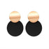 New Modern Korean Statement Round Luxury Earrings For Women Perfect Geometric Elegant Gold Shell Fluff Dangle Drop Earrings