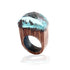 Epic Handmade Luxury Wedding Wood Resin Stone Ring Elegant With Magnificent Fantasy Secret Magic Landscape Wooden for Women and Men