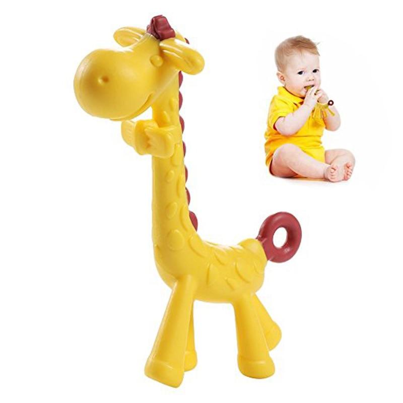 Unique Cute Cartoon Giraffe Shape Baby Teether Silicone  Teething Toy New Hanging Toy For Baby Activity