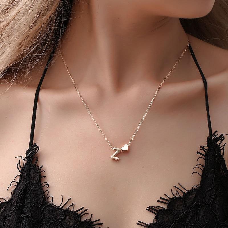 Fashion Tiny Heart Dainty Initial Gold Necklace For Women In Luxury Jewelry Vintage Cool Style Perfect Gift