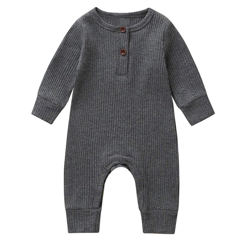 Infant Baby Boy And Girl clothes One-Piece Knitted Solid Long Sleeve Romper Jumpsuit In Classic Deisgn