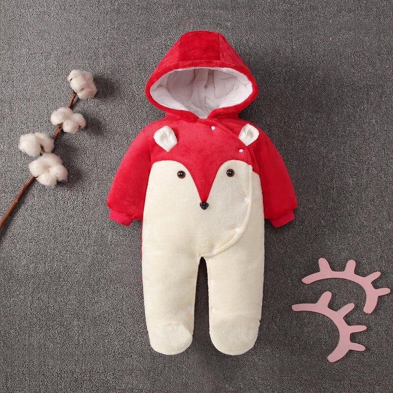 Elegant Baby Clothes Rompers Jumpsuits Newborn Cartoon Little Bee Rabbit Ears Zipper Clothes Cotton Jackets For Kids