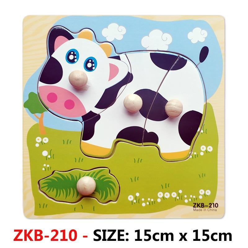 New Hand Grab Board Wooden Puzzle Toys for Children Cartoon Animal Fruit  Kids Baby Early Educational Learning Toy