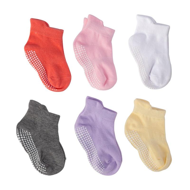 6 Pairs Baby Cotton Anti-slip Boat Low Cut Floor Socks For Boys And Girls Children's Sock