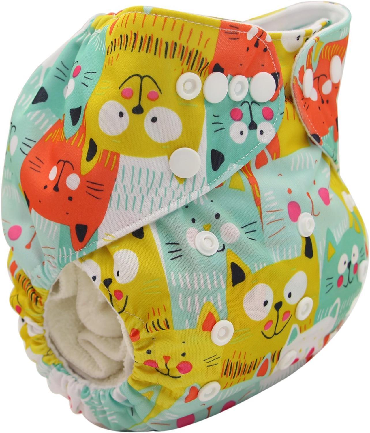 Baby Pocket Cloth Diaper Nappy Reusable Adjustable Washable No Inserts Nappie For Baby In Modern Printed Style