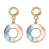 New Luxury Elegant Geometric Shell Dangle Earrings For Women In Round Small Drop Design