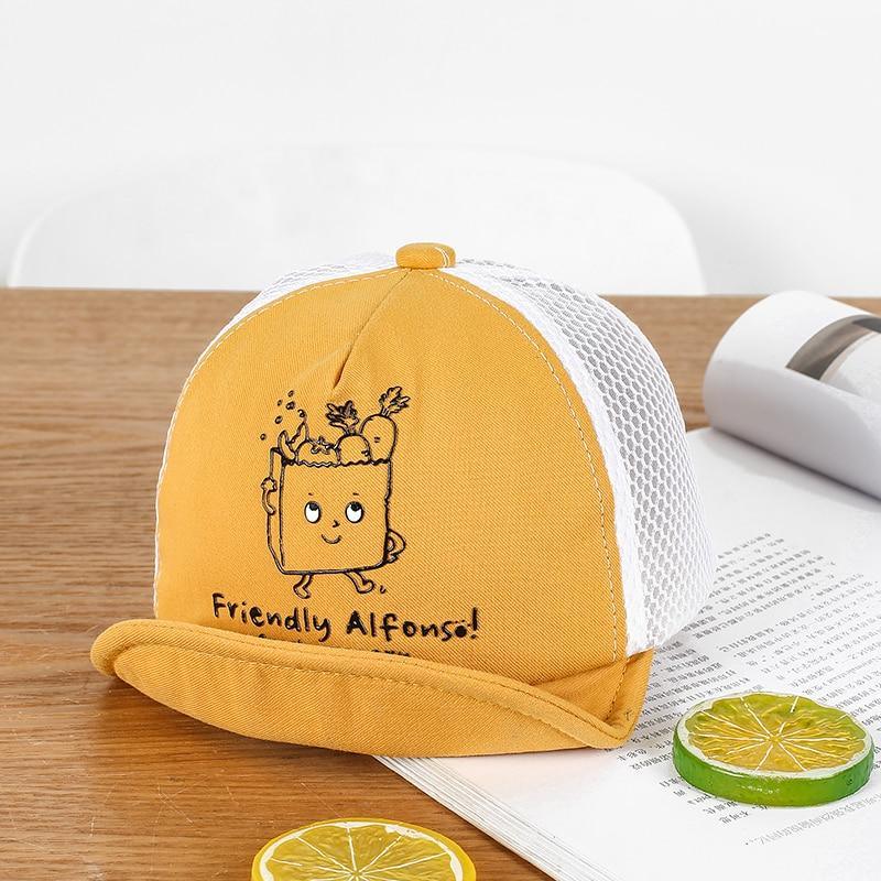 Luxury Summer Newborn Baby Sun Hat Cotton Beret Hat Cartoon Striped Bear Snapback Baseball Cap Baby Hats For girls and Boys Kids