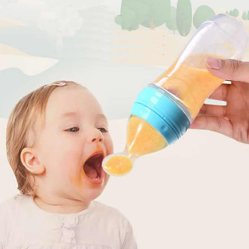 NEW Baby Feeding Bottle Spoon With Silicone Spoon Newborn Infant Squeeze Spoon Toddler Supplement food Bottle Feeder For Kids and Baby