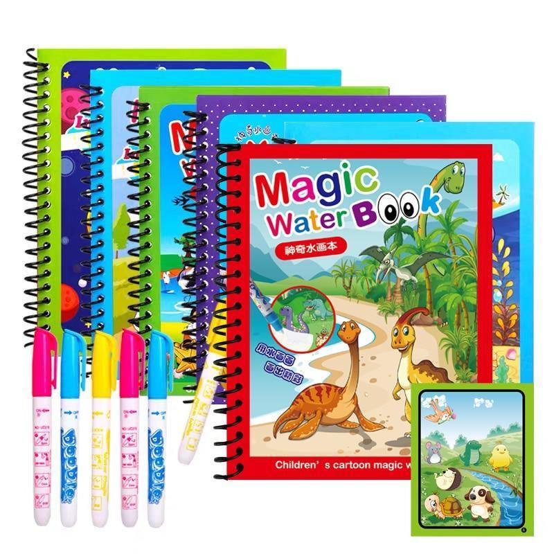 1pcs Magical Book Water Drawing Coloring Cartoons Books Doodle Pen Painting Drawing Board For Kids Toys Birthday Gift