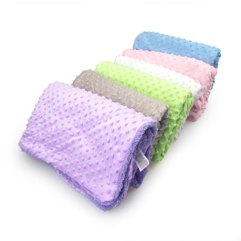 Baby Newborn Thermal Soft Fleece Swaddling Blanket, Solid Bedding Set Cotton Quilt for Infants Baby Kids