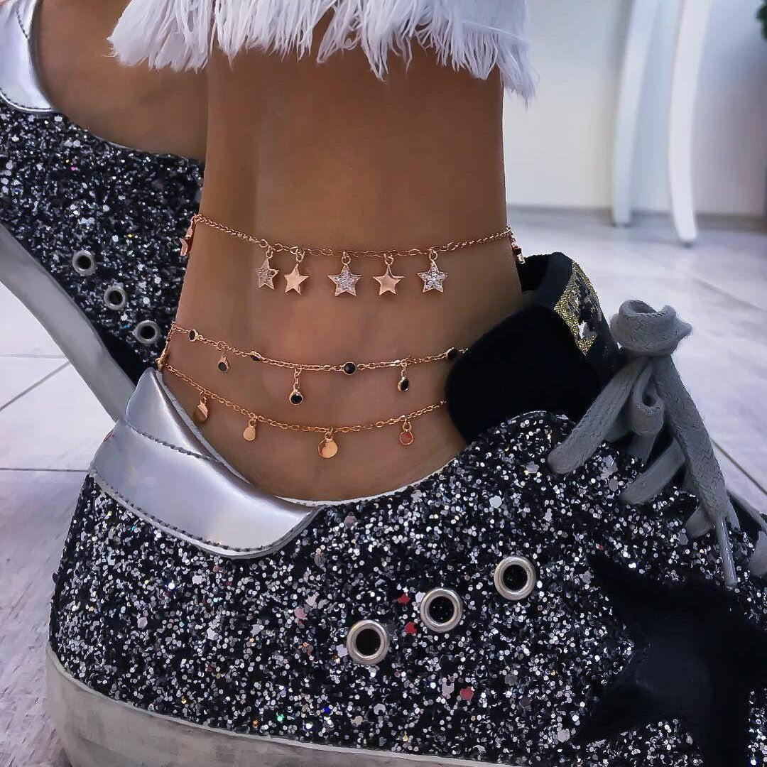 Luxury Bohemian Star Shell Ankle Bracelet Foot Jewelry Brecelet Simple Shell Anklets for Women Summer Style